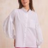 Vetements Soi Paris | Blouse Fabuleuse En Coton Blanc Innocent