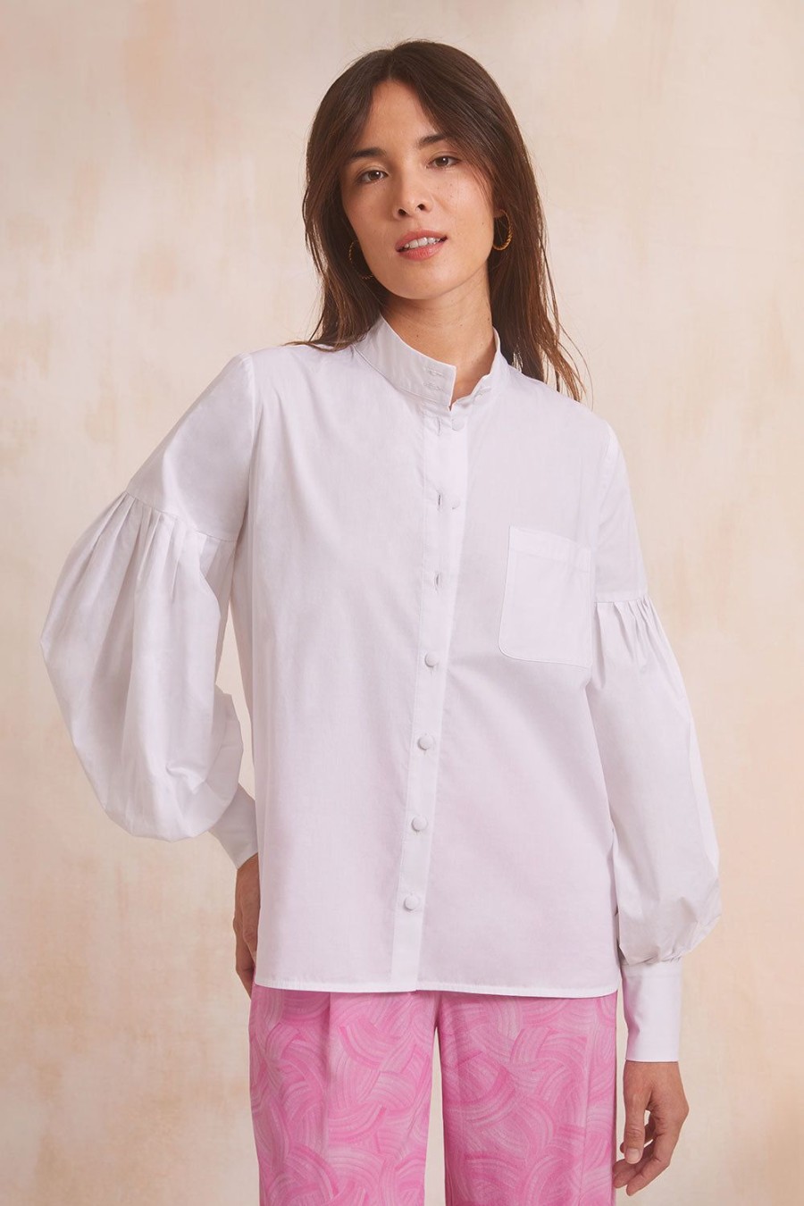 Vetements Soi Paris | Blouse Fabuleuse En Coton Blanc Innocent