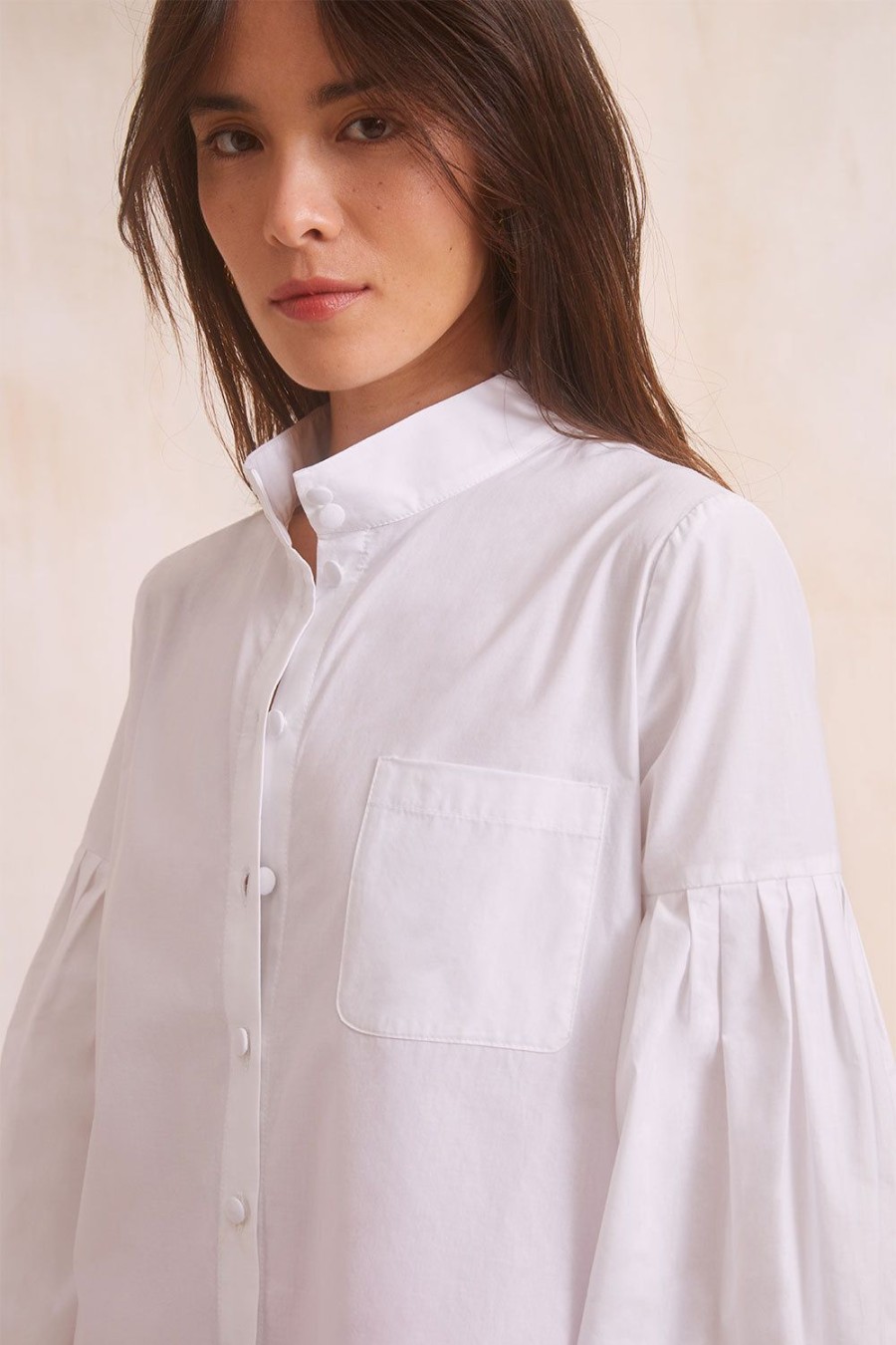 Vetements Soi Paris | Blouse Fabuleuse En Coton Blanc Innocent