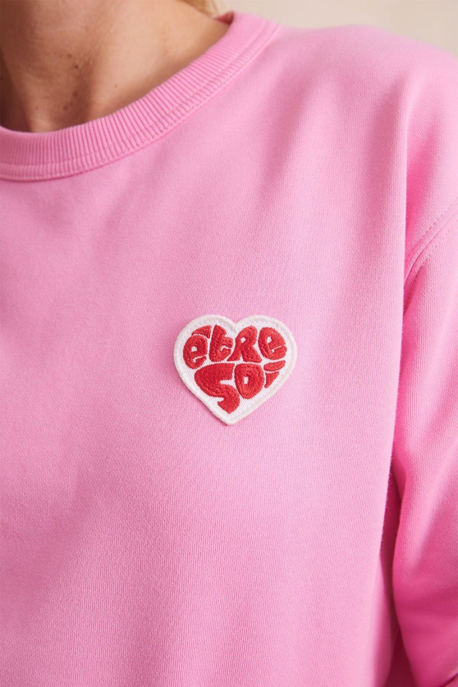 Vetements Soi Paris | Sweat En Coton Etre Soi Rose Blush