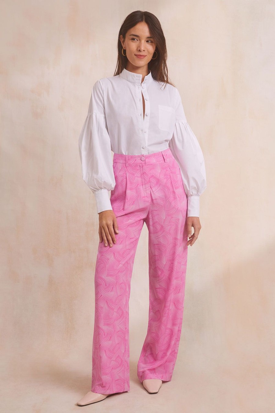 Vetements Soi Paris | Pantalon Olympe En Soie Riviere Bubble