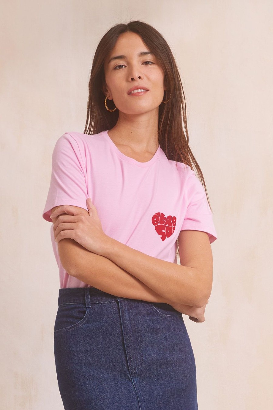 Vetements Soi Paris | T-Shirt En Coton Etre Soi Rose Blush